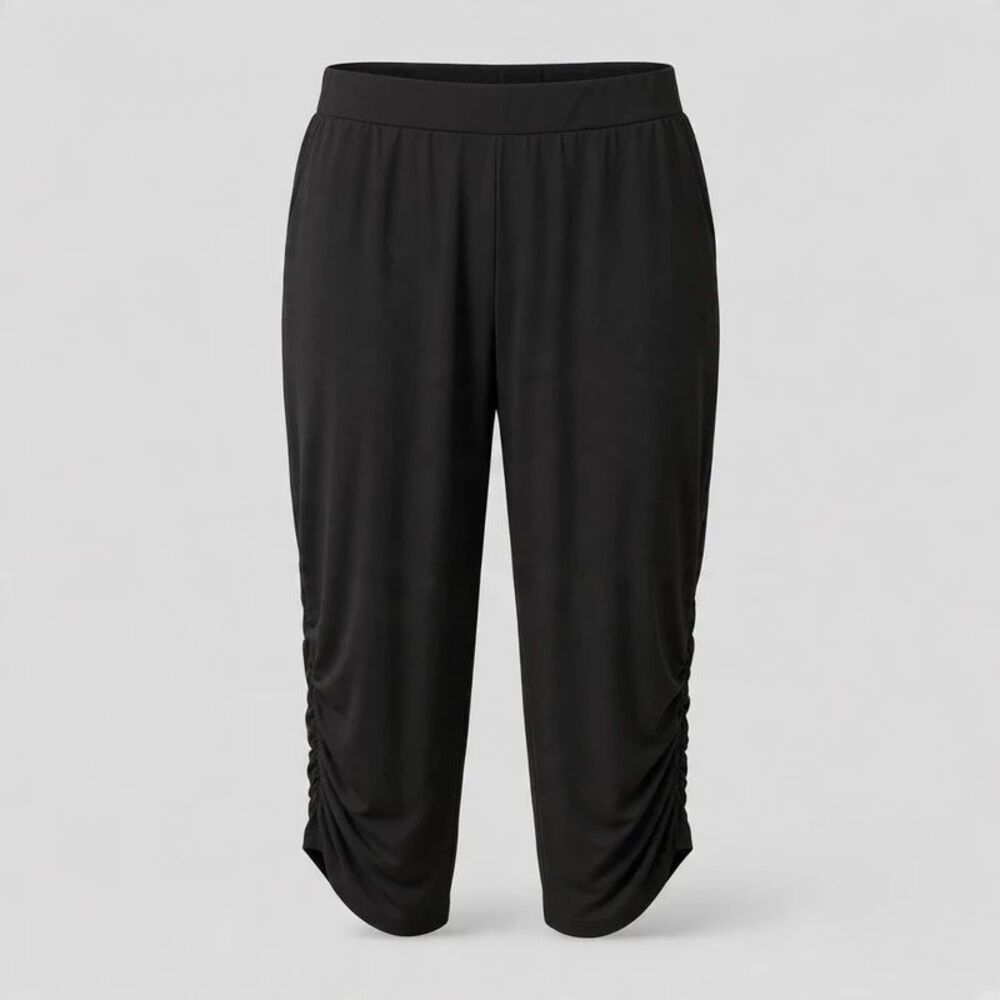 Susan Graver Women's Liquid Knit Black Crop Pants Size XLP